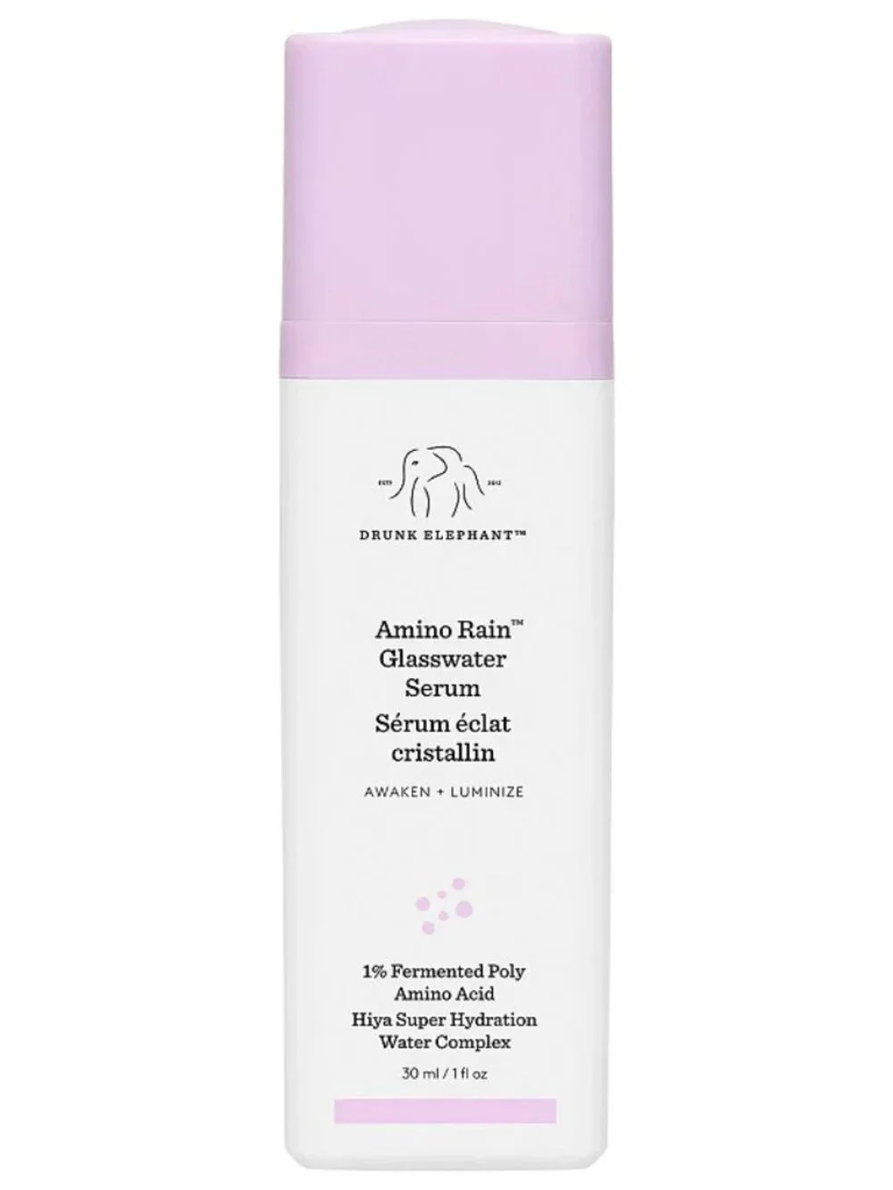 Drunk Elephant Amino Rain Glasswater Serum Hydrating Brightening Face Serum 1 oz